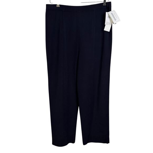 Exclusively Misook Pants Womens XL Navy Blue Pull On Knit Acrylic Career 25" - Picture 1 of 11